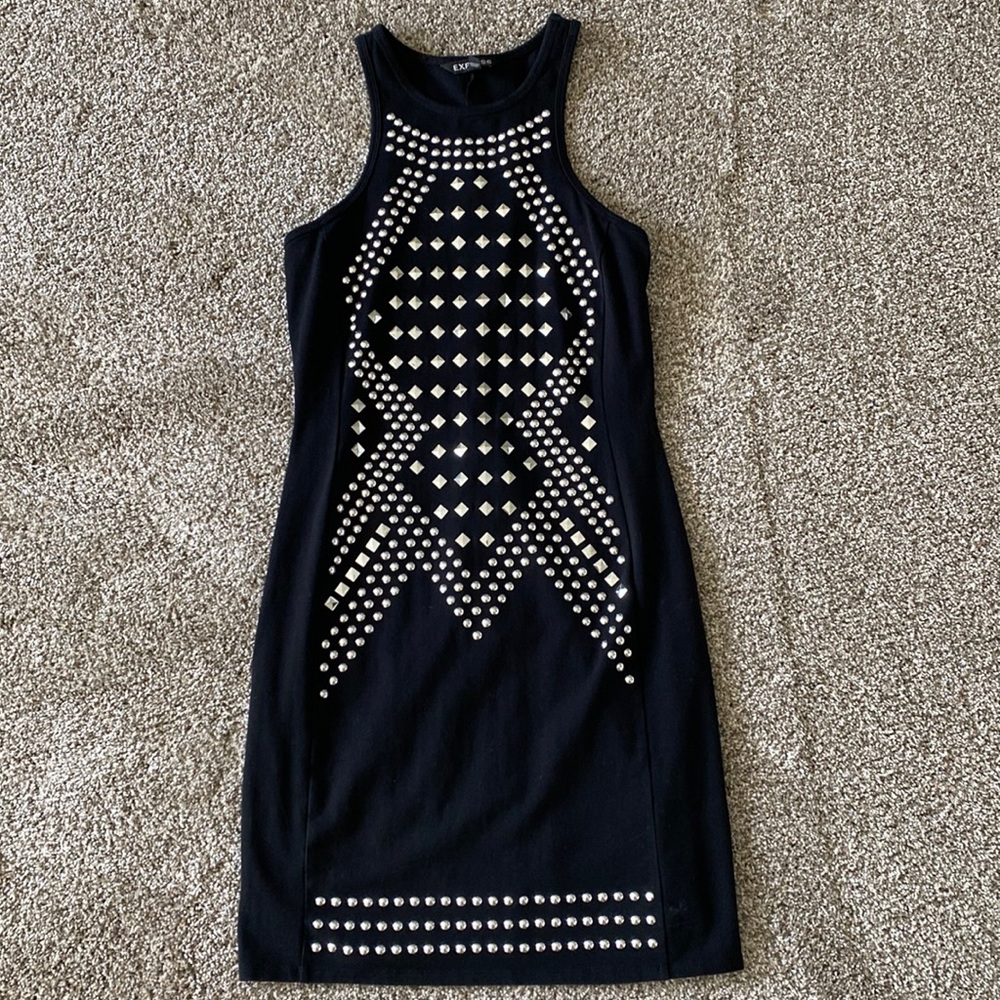 Express black dress with silver detailing